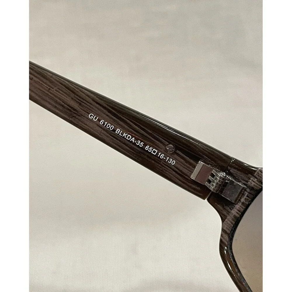 Guess Sunglasses GU‎ 6100 BLKDA-35 Brown Rectangular Frames w/ Blue Brown Lenses